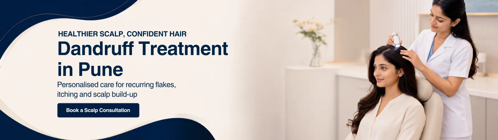 Hero banner for Pune anti-aging clinic: smiling woman at center with bold headline about wrinkles and aging treatments, and a 'Book Your Consultation Now' call to action on the left.
